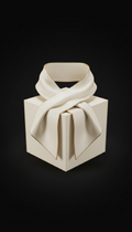 Ivory silk logo scarf