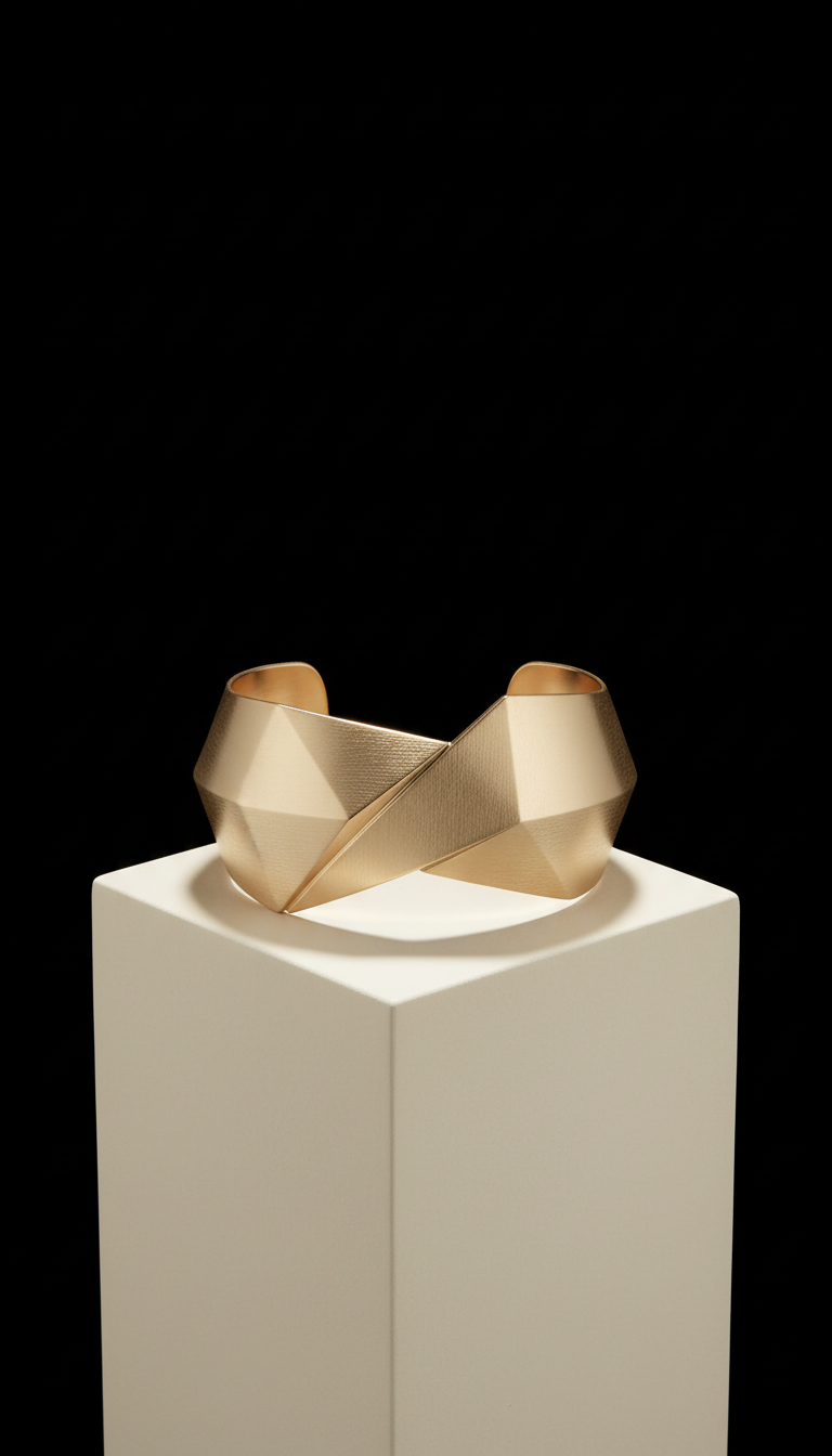 Champagne gold geometric cuff bracelet